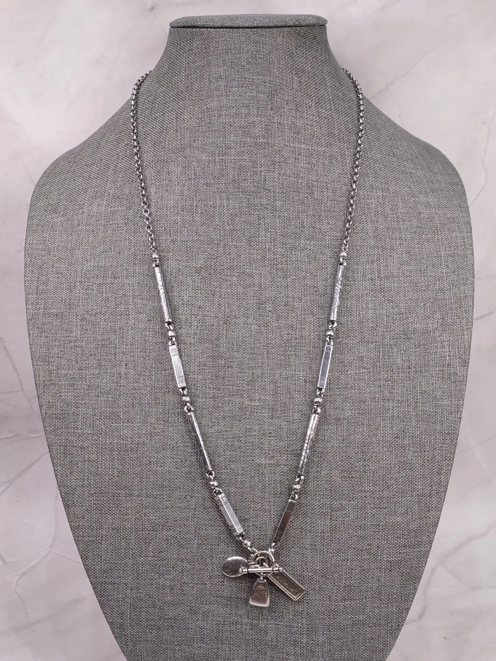 Brighton Silver Bar/Toggle Charm Necklace